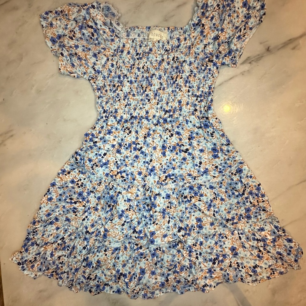 Marshalls Blue and White Floral Kids Dress